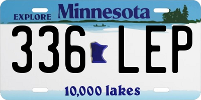 MN license plate 336LEP