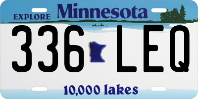 MN license plate 336LEQ