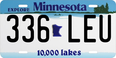 MN license plate 336LEU