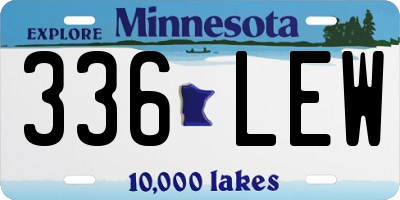 MN license plate 336LEW