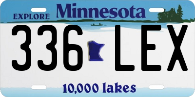MN license plate 336LEX
