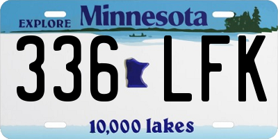 MN license plate 336LFK