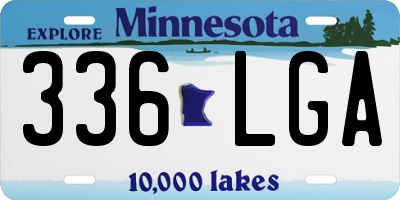 MN license plate 336LGA