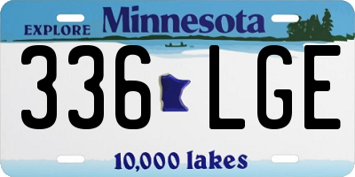 MN license plate 336LGE