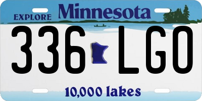 MN license plate 336LGO