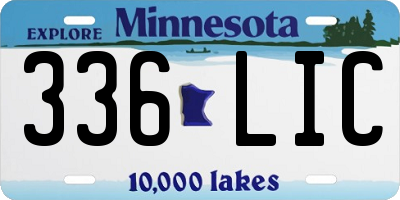 MN license plate 336LIC