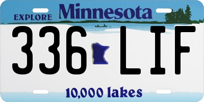MN license plate 336LIF