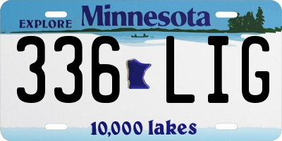 MN license plate 336LIG