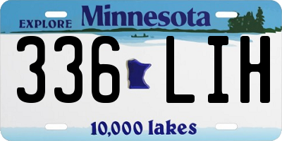 MN license plate 336LIH