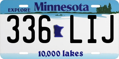MN license plate 336LIJ