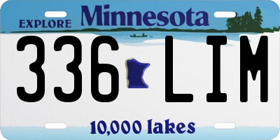 MN license plate 336LIM