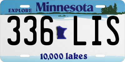 MN license plate 336LIS