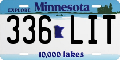 MN license plate 336LIT