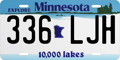 MN license plate 336LJH