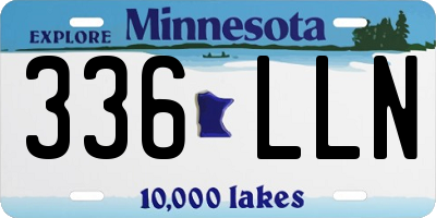 MN license plate 336LLN