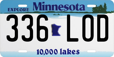 MN license plate 336LOD