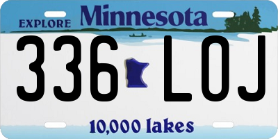 MN license plate 336LOJ