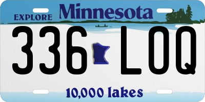 MN license plate 336LOQ