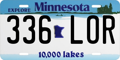 MN license plate 336LOR