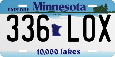 MN license plate 336LOX