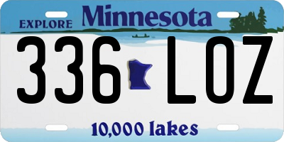 MN license plate 336LOZ