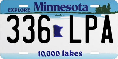 MN license plate 336LPA