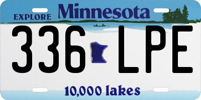 MN license plate 336LPE
