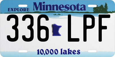 MN license plate 336LPF