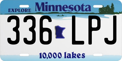 MN license plate 336LPJ