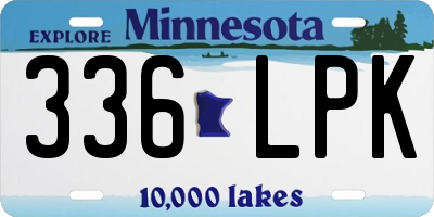 MN license plate 336LPK