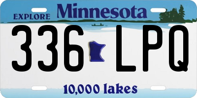 MN license plate 336LPQ