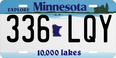 MN license plate 336LQY