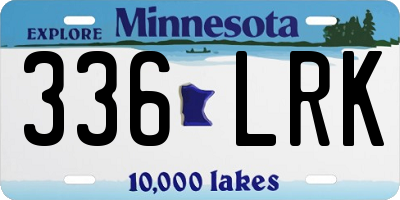 MN license plate 336LRK