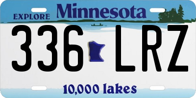 MN license plate 336LRZ