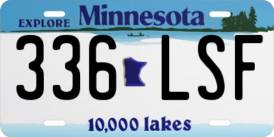 MN license plate 336LSF