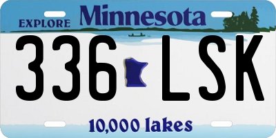MN license plate 336LSK