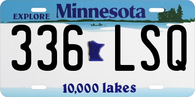 MN license plate 336LSQ