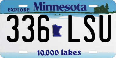 MN license plate 336LSU