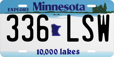 MN license plate 336LSW