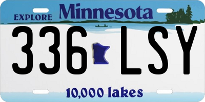 MN license plate 336LSY
