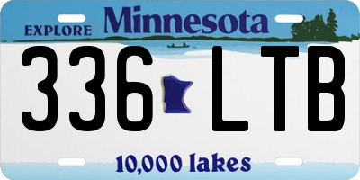 MN license plate 336LTB