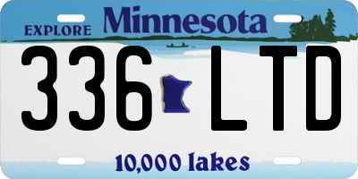 MN license plate 336LTD