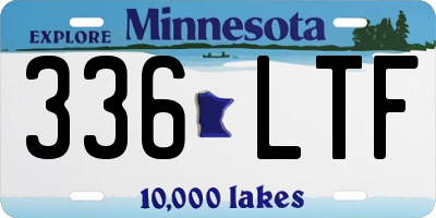 MN license plate 336LTF