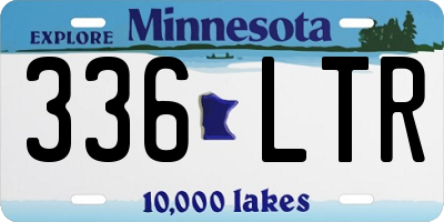 MN license plate 336LTR