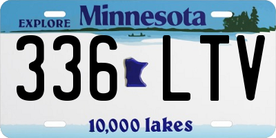 MN license plate 336LTV