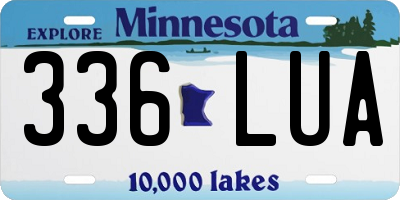 MN license plate 336LUA