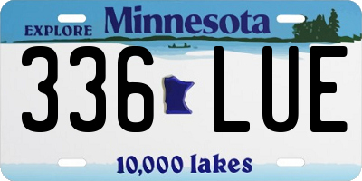 MN license plate 336LUE