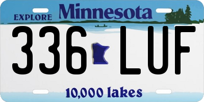 MN license plate 336LUF