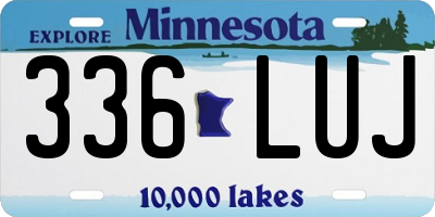 MN license plate 336LUJ