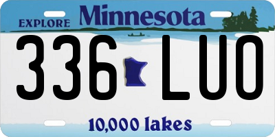 MN license plate 336LUO